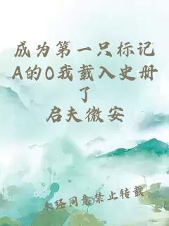 成为第一只标记A的O我载入史册了